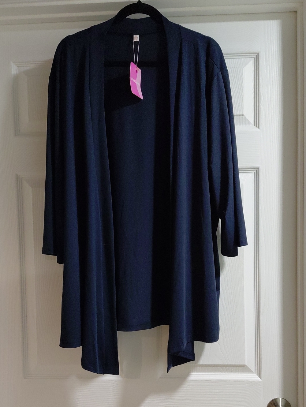 Women's Navy Open-Front Cardigan Sweater